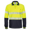 Micromesh Long Sleeve Polo with Segmented Reflective Tape - Image 2