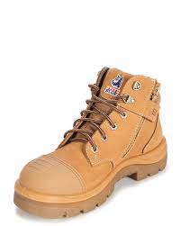 Steel Blue Parkes Lace Up/Zip Boot - Bump Cap
